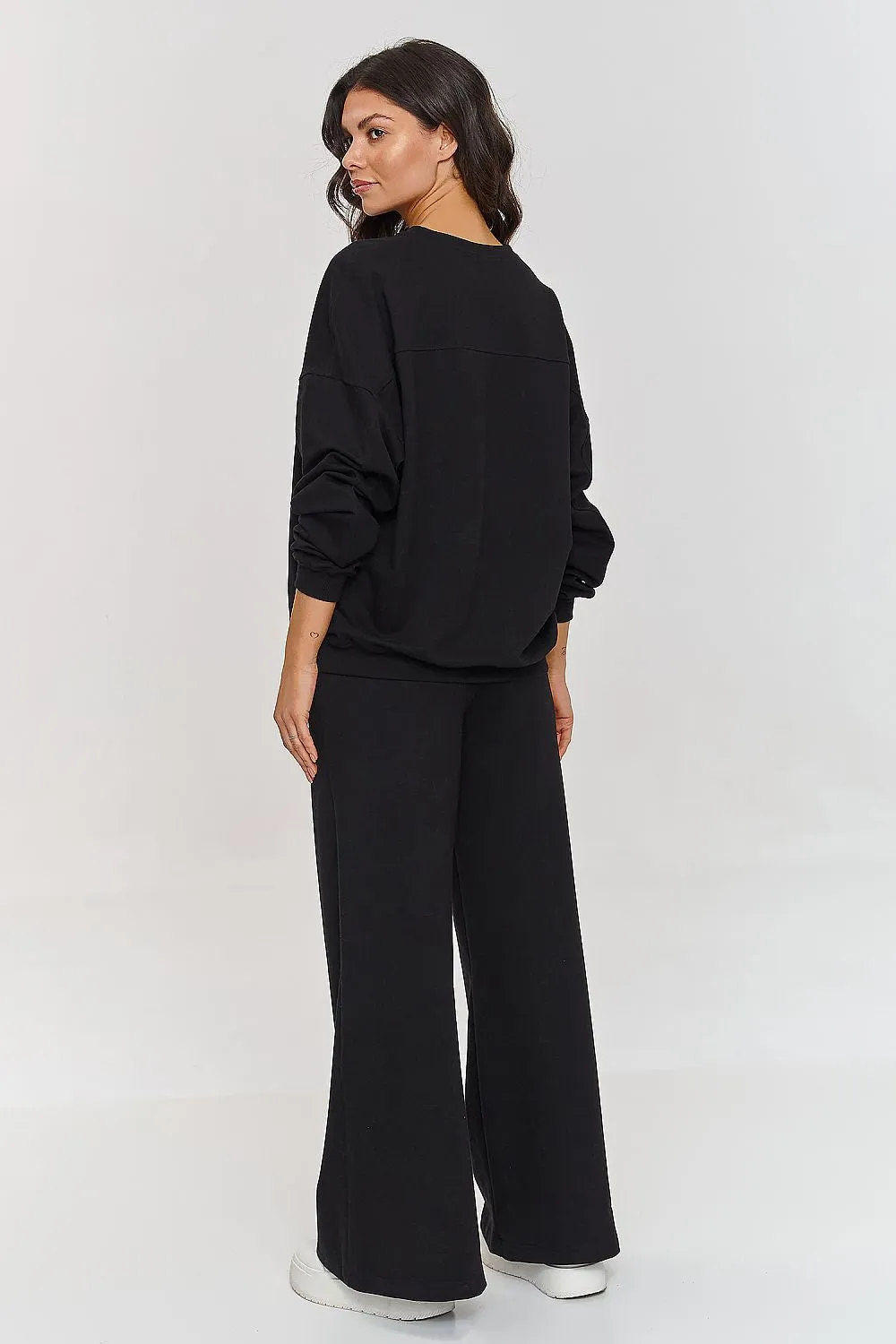 Oversized Luxury Sweatshirt & Wide-Leg Pants Set