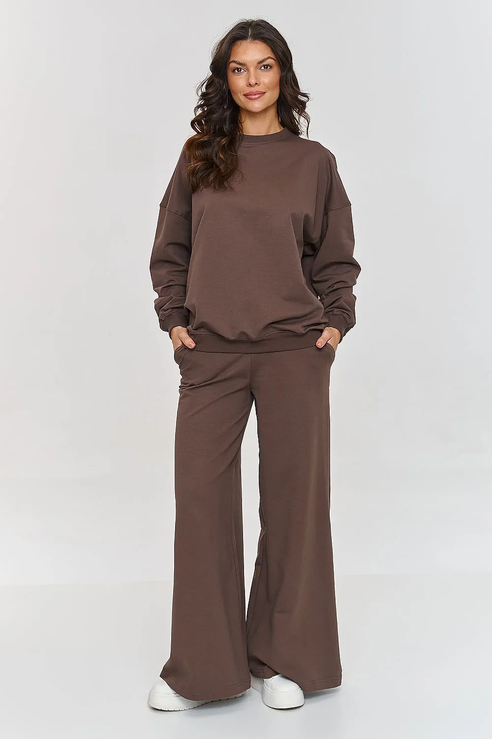 Oversized Luxury Sweatshirt & Wide-Leg Pants Set