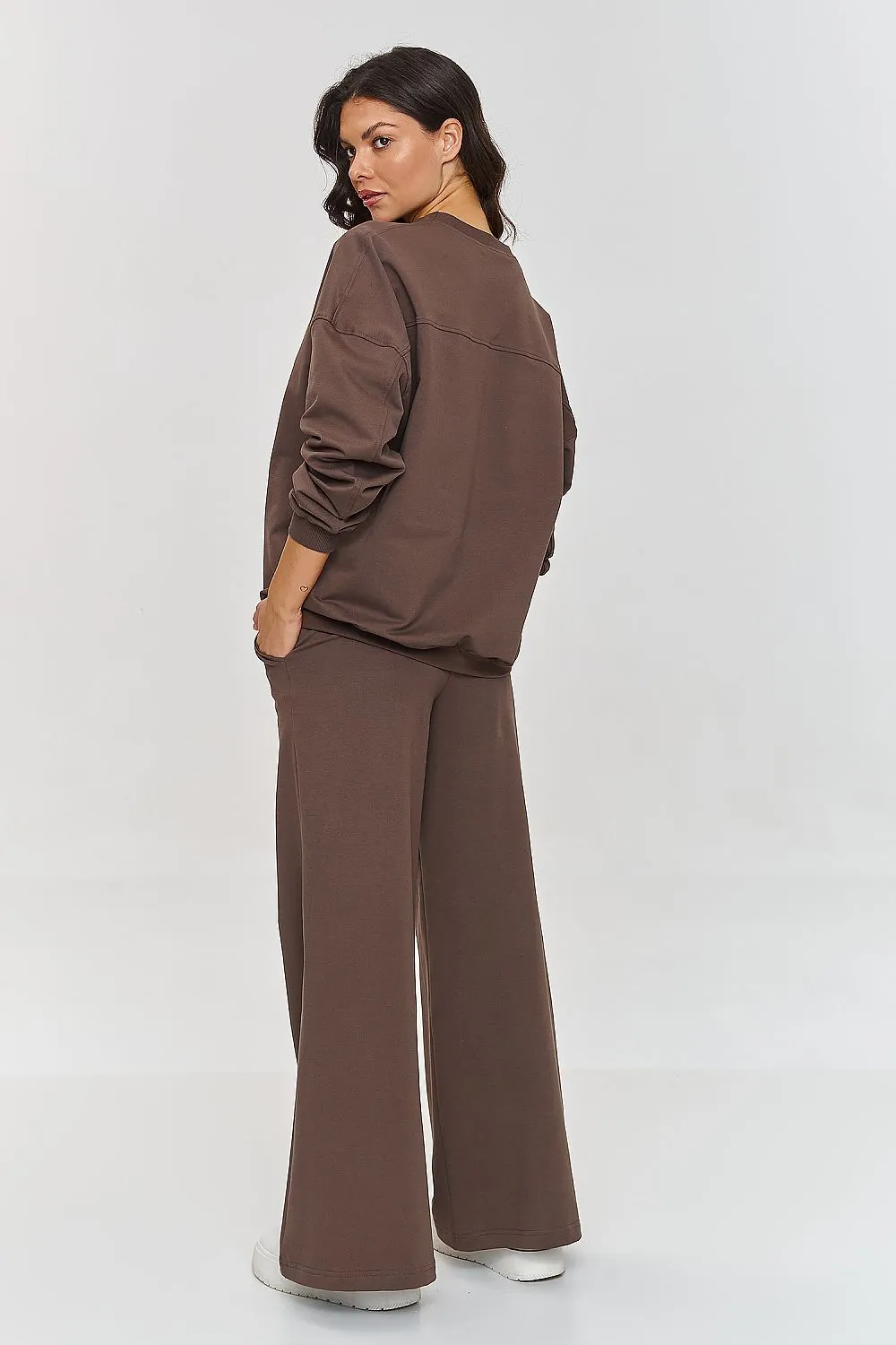 Oversized Luxury Sweatshirt & Wide-Leg Pants Set