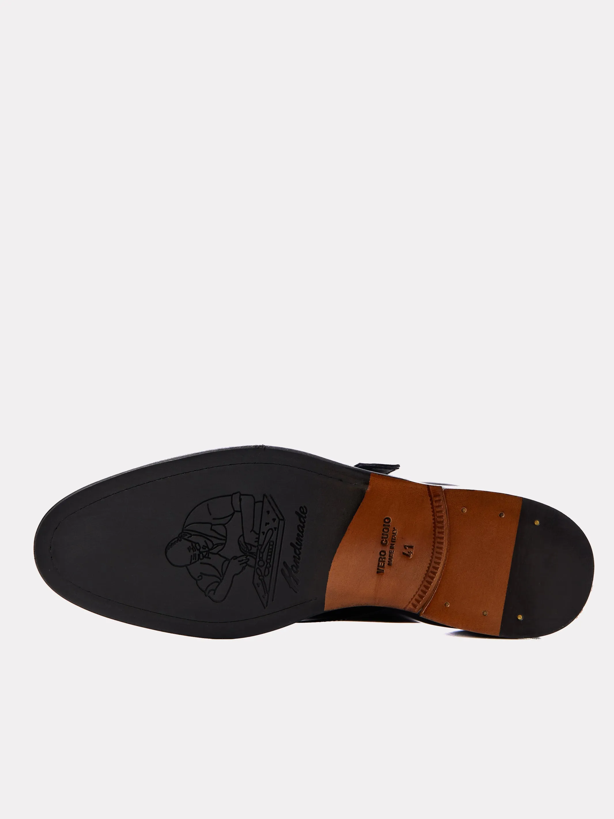 Pantofi derby maro cu detalii brogue