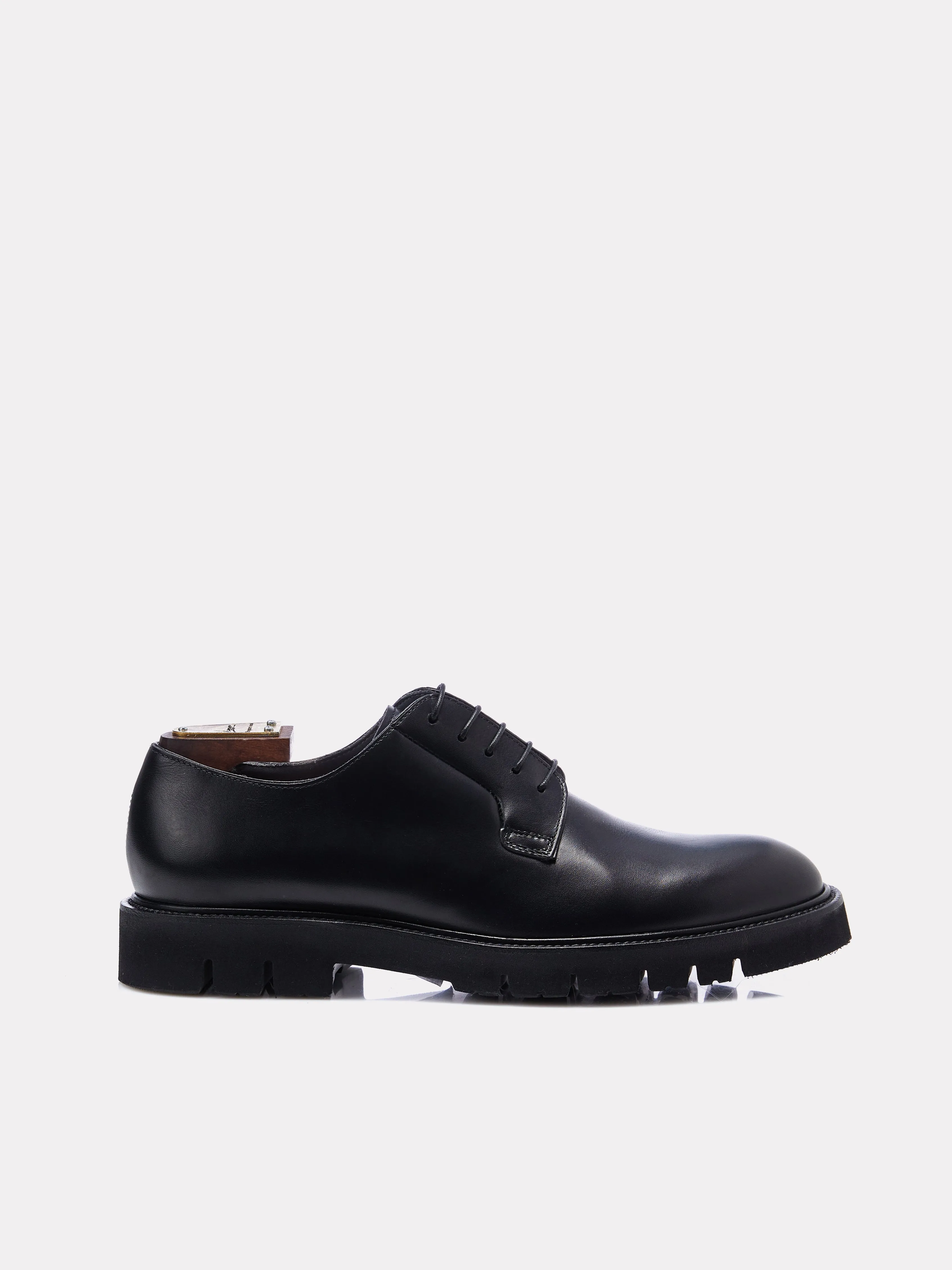 Pantofi derby negri cu talpa chunky
