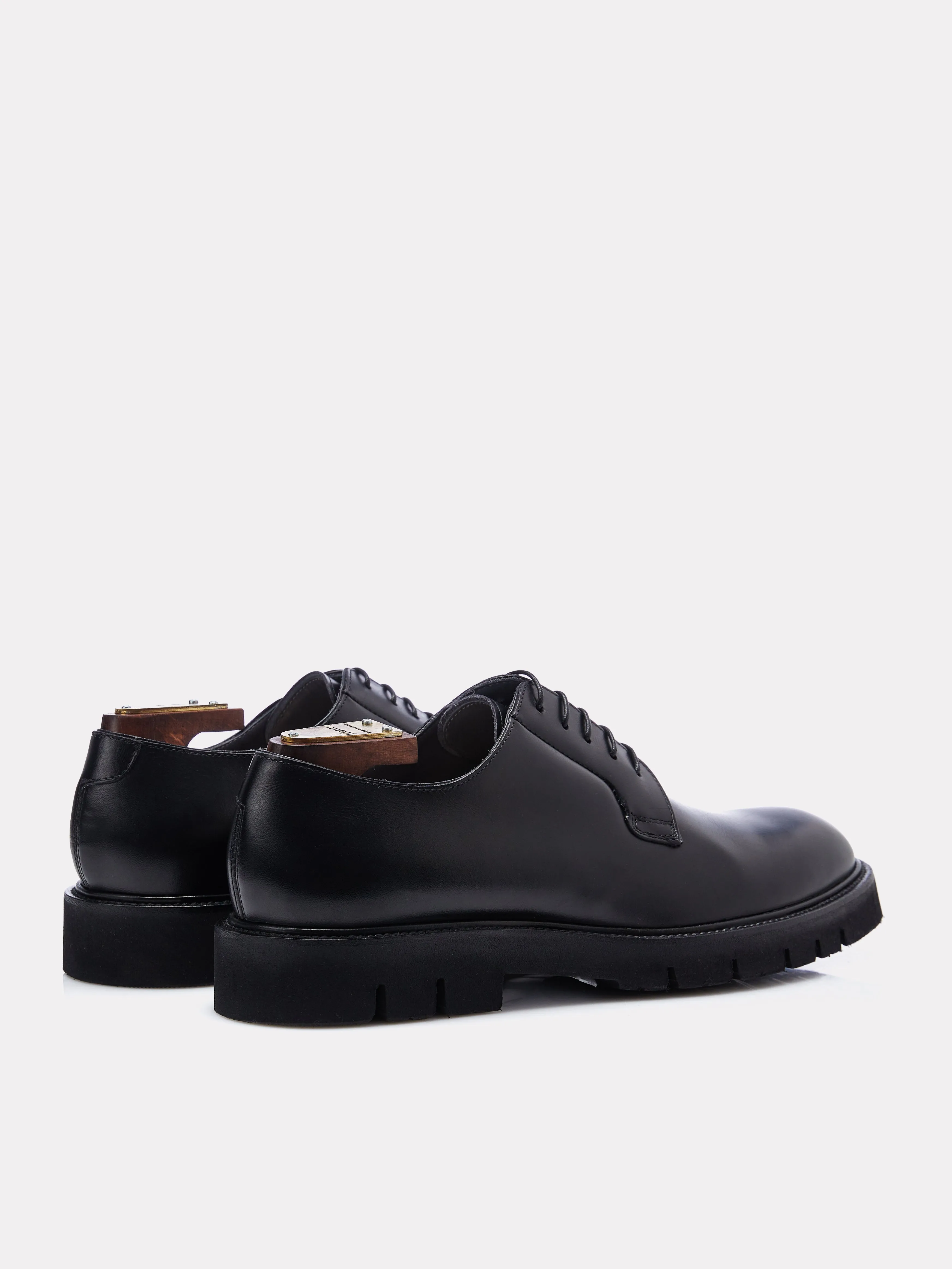 Pantofi derby negri cu talpa chunky