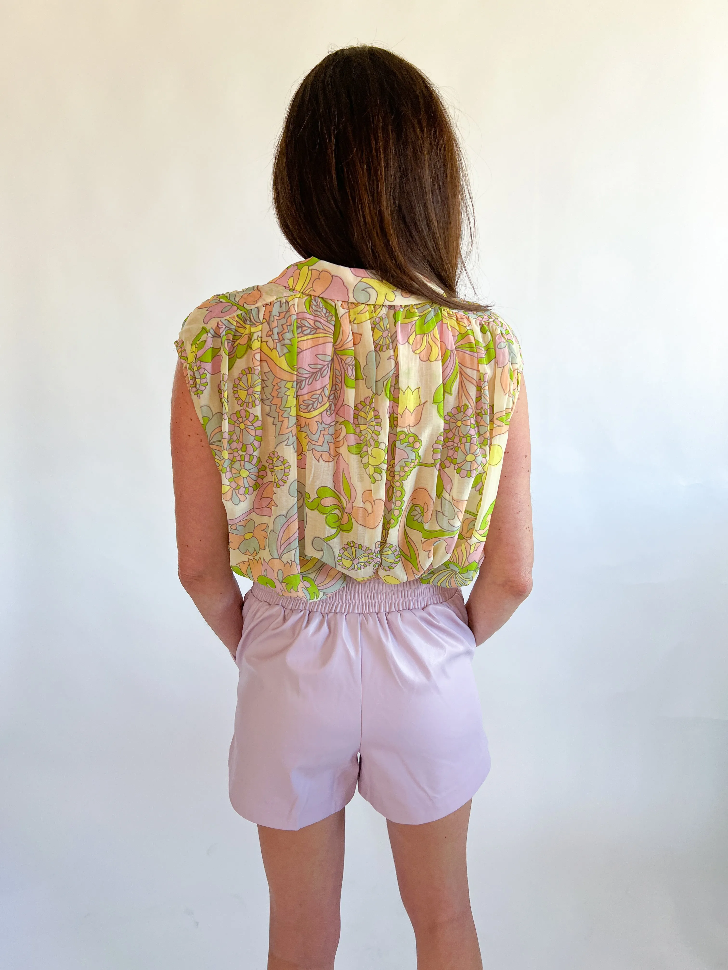 Pastel Vegan Leather Shorts