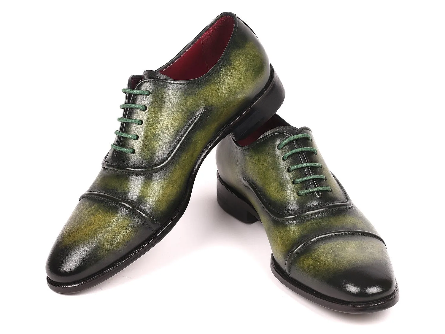 Paul Parkman Men's Cap-Toe Oxfords in Green