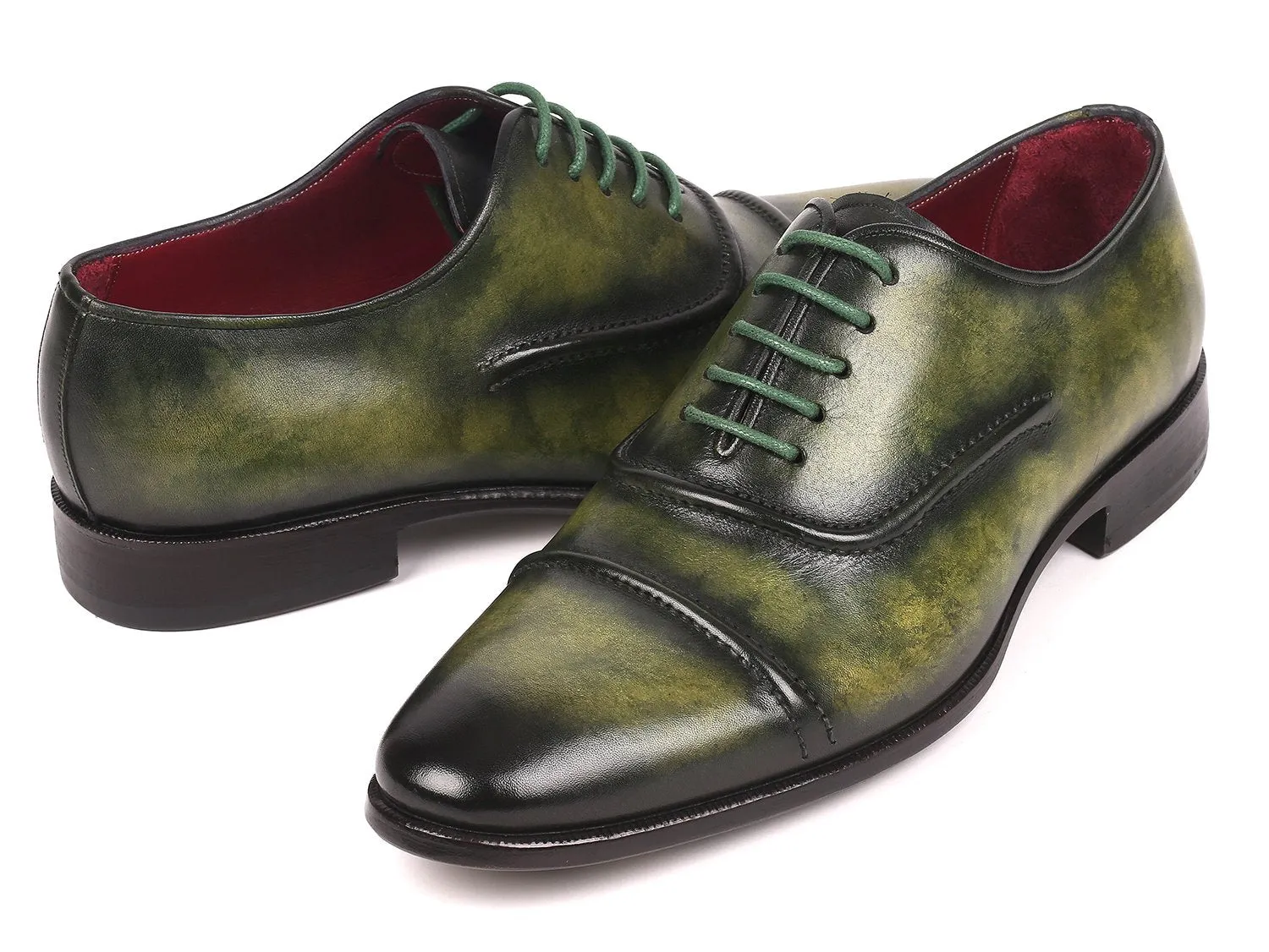 Paul Parkman Men's Cap-Toe Oxfords in Green