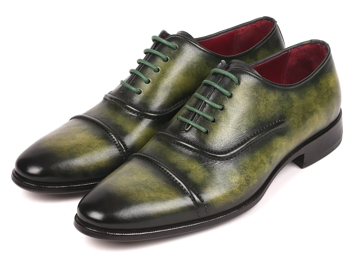 Paul Parkman Men's Cap-Toe Oxfords in Green
