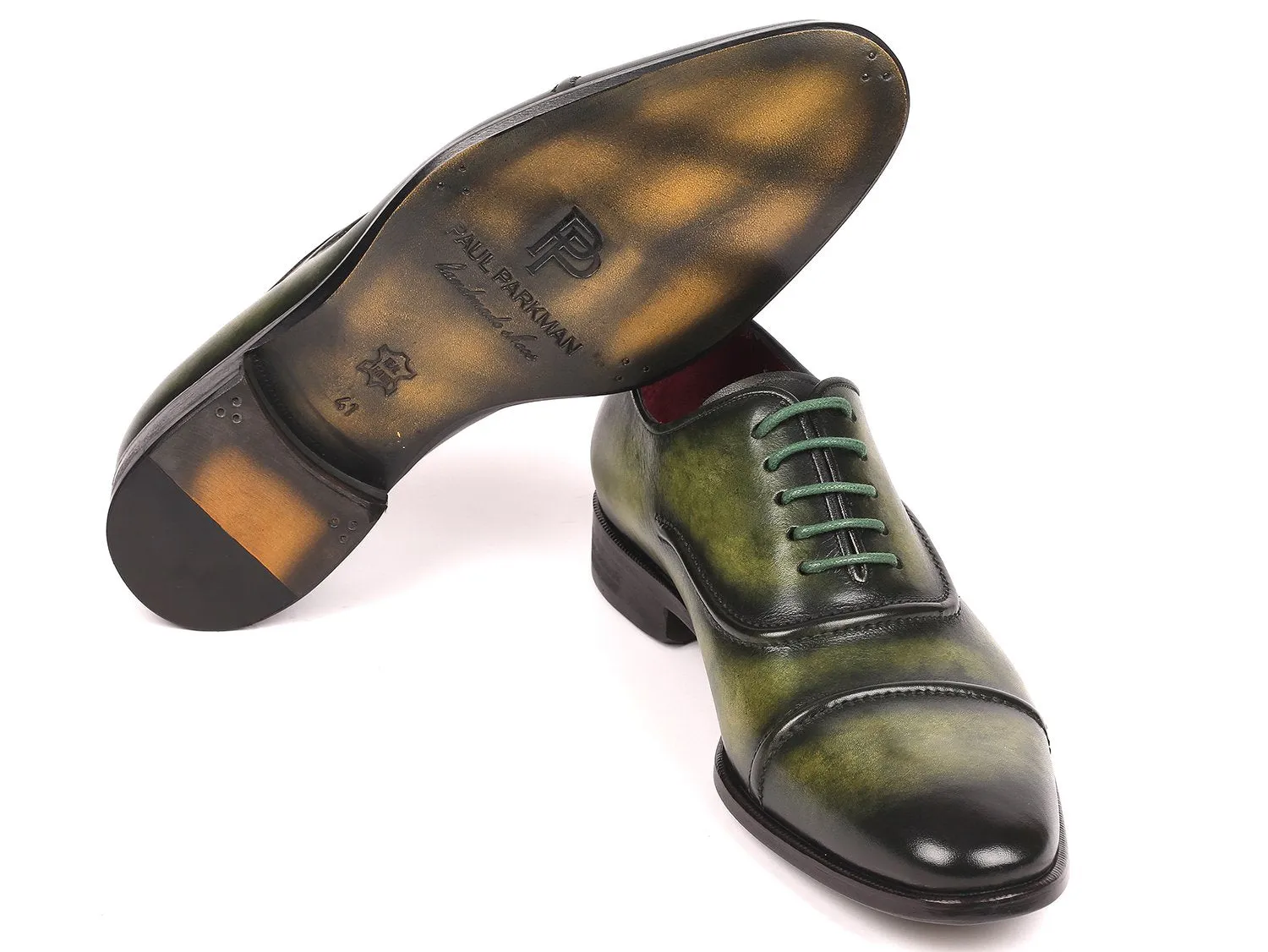 Paul Parkman Men's Cap-Toe Oxfords in Green