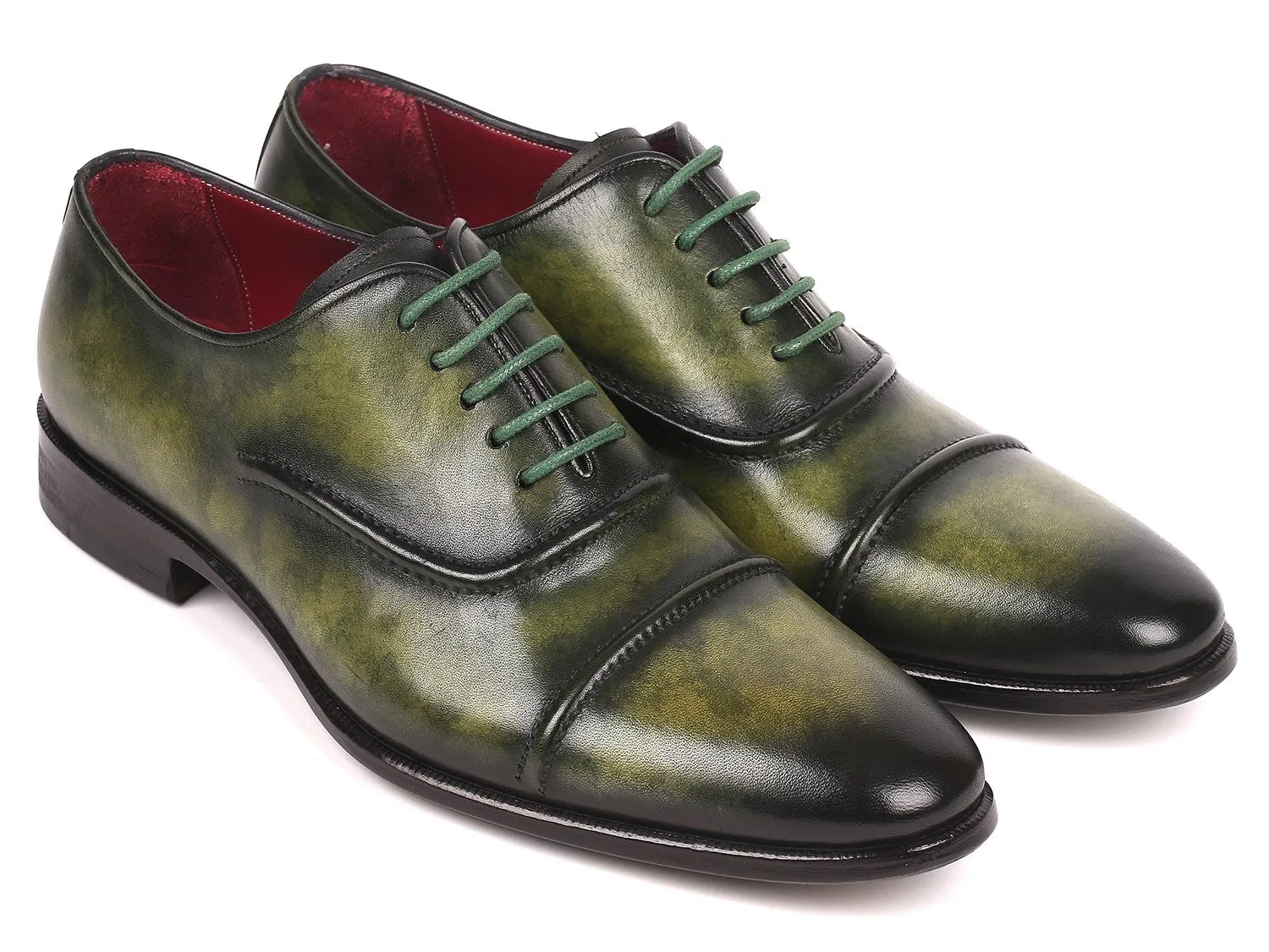 Paul Parkman Men's Cap-Toe Oxfords in Green