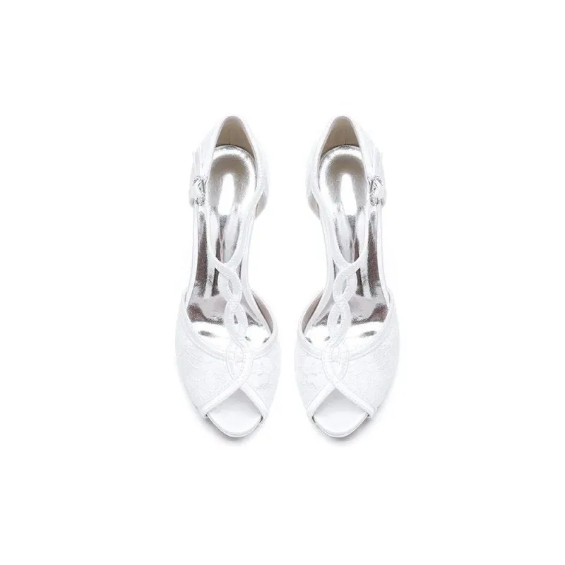 Peep Toe High Heel Shoes Ankle Strap