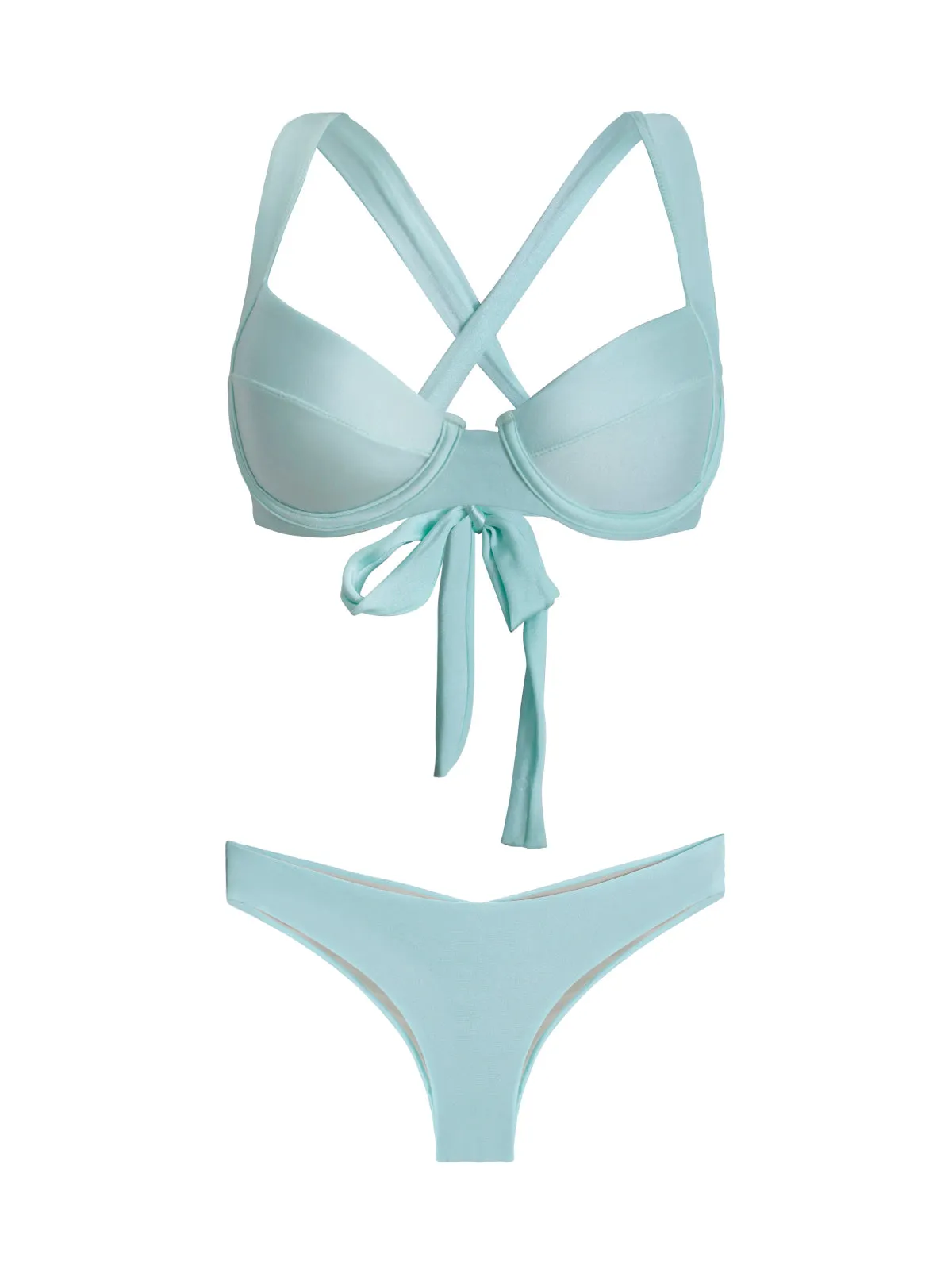 Perla Halter-Basic Ruched Bikini ::RET