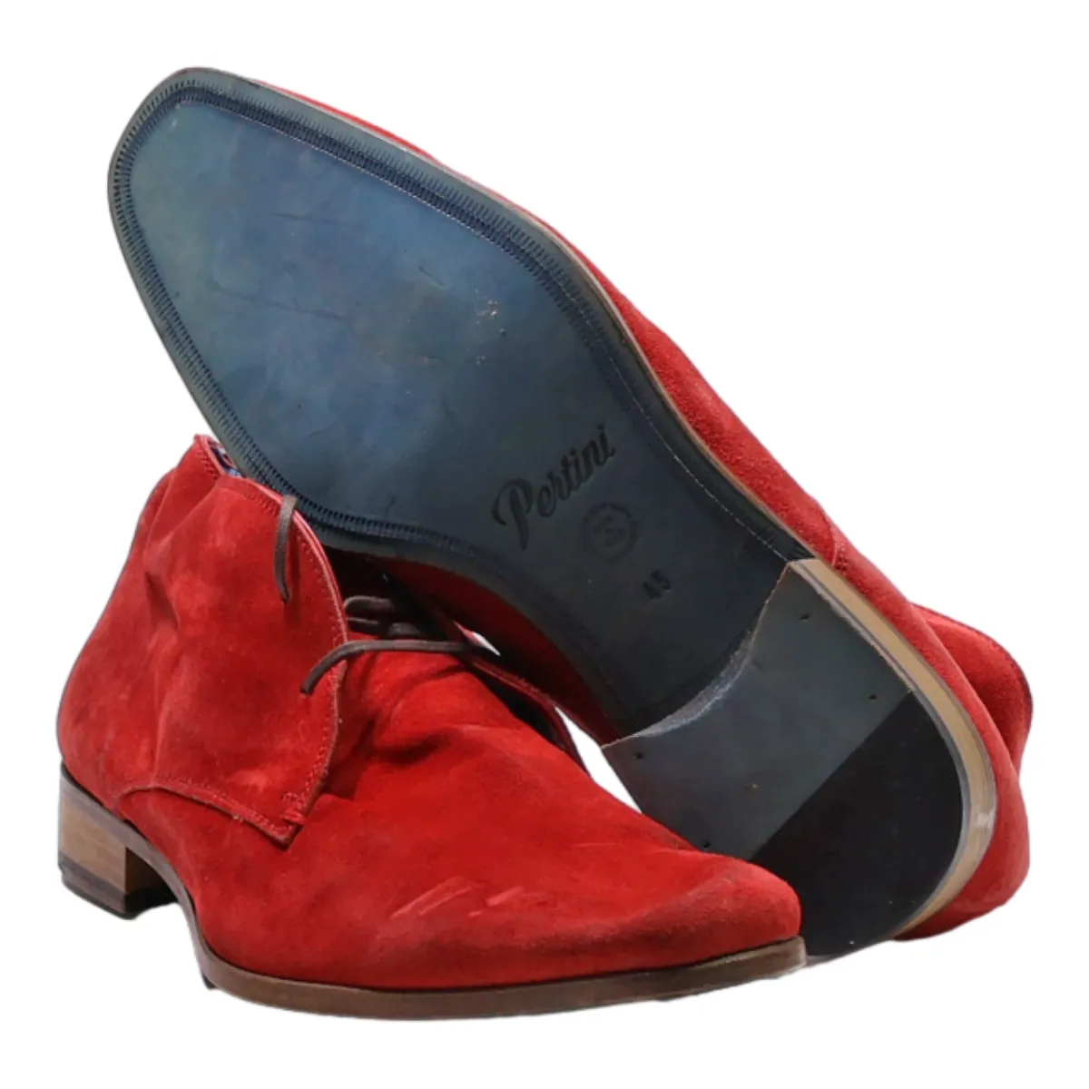 PETINI Oxford Shoes Red Leather Mens UK 11