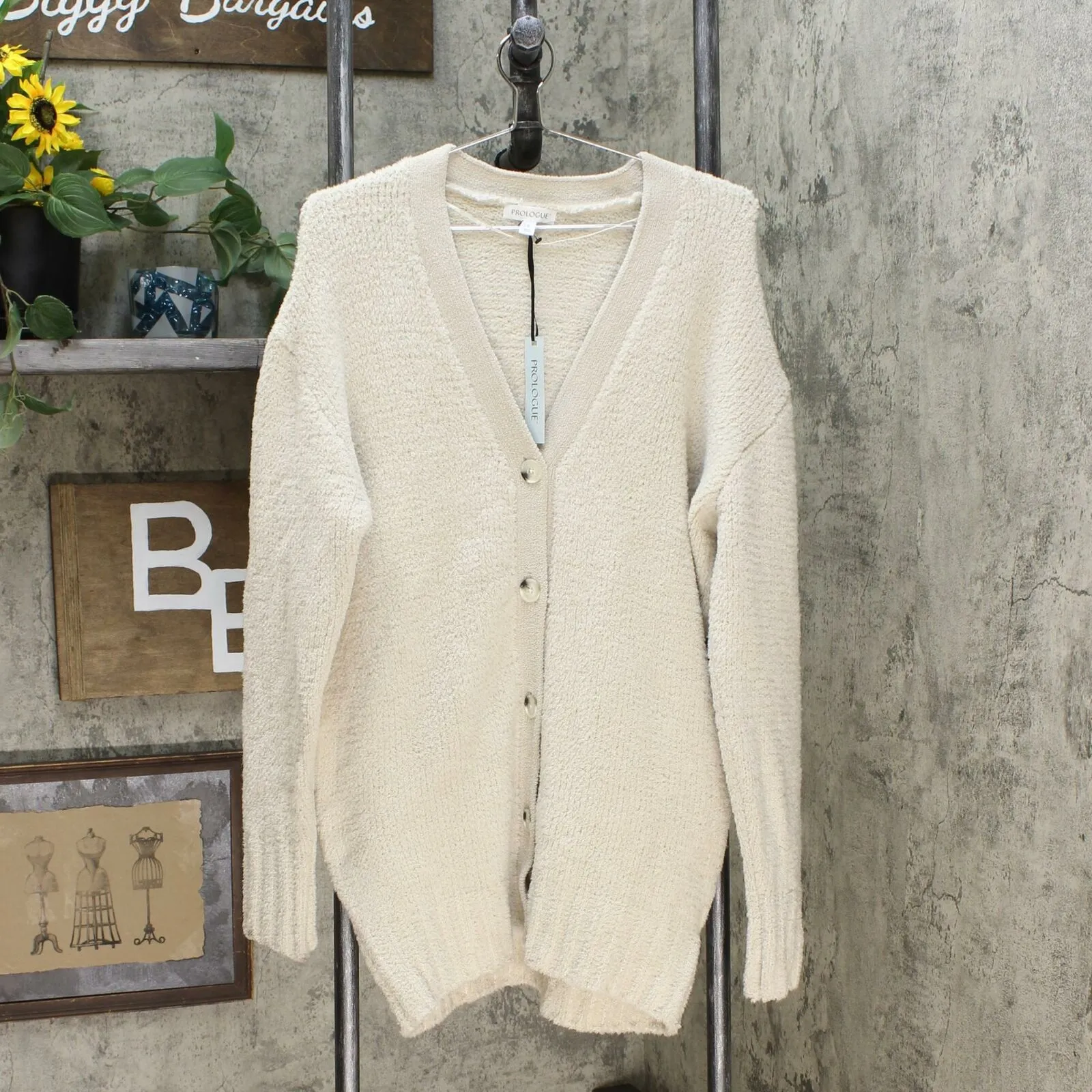 Prologue Women's Long Sleeve Boyfriend Cardigan Sweater