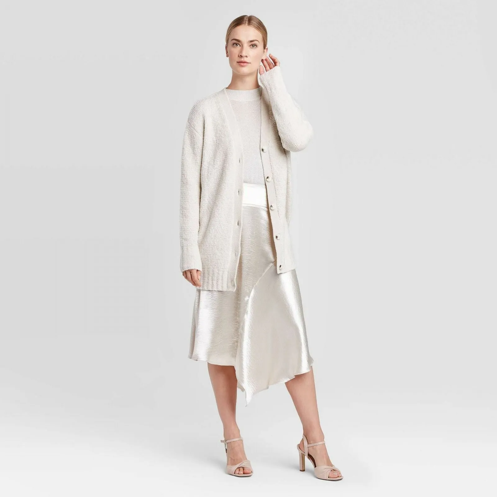 Prologue Women's Long Sleeve Boyfriend Cardigan Sweater