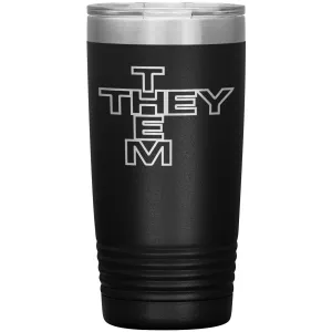 Pronoun Crossword They Them 20oz Vacuum Tumbler