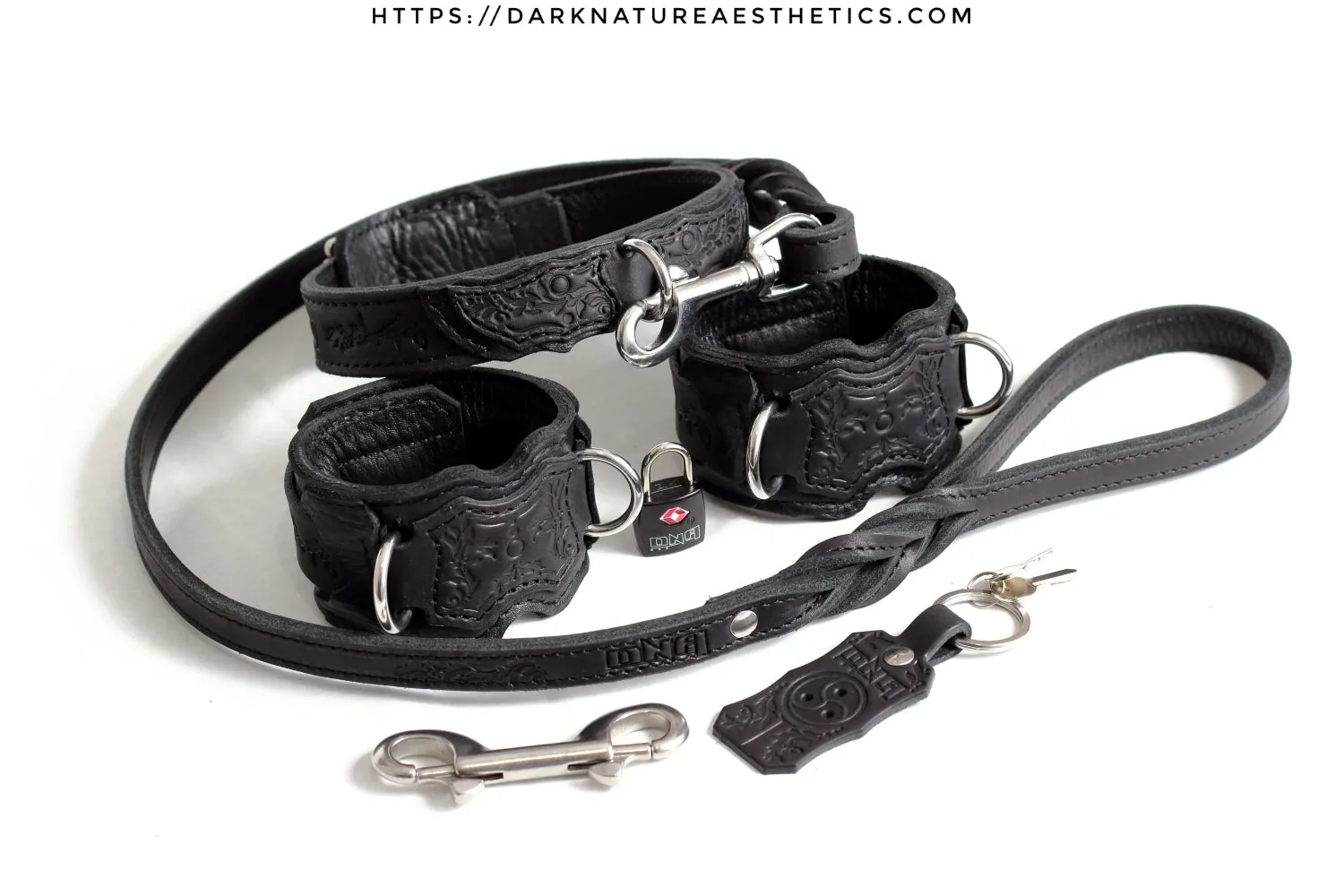 "Carnal Sins" BLACKout Locking Bondage Leather Collar