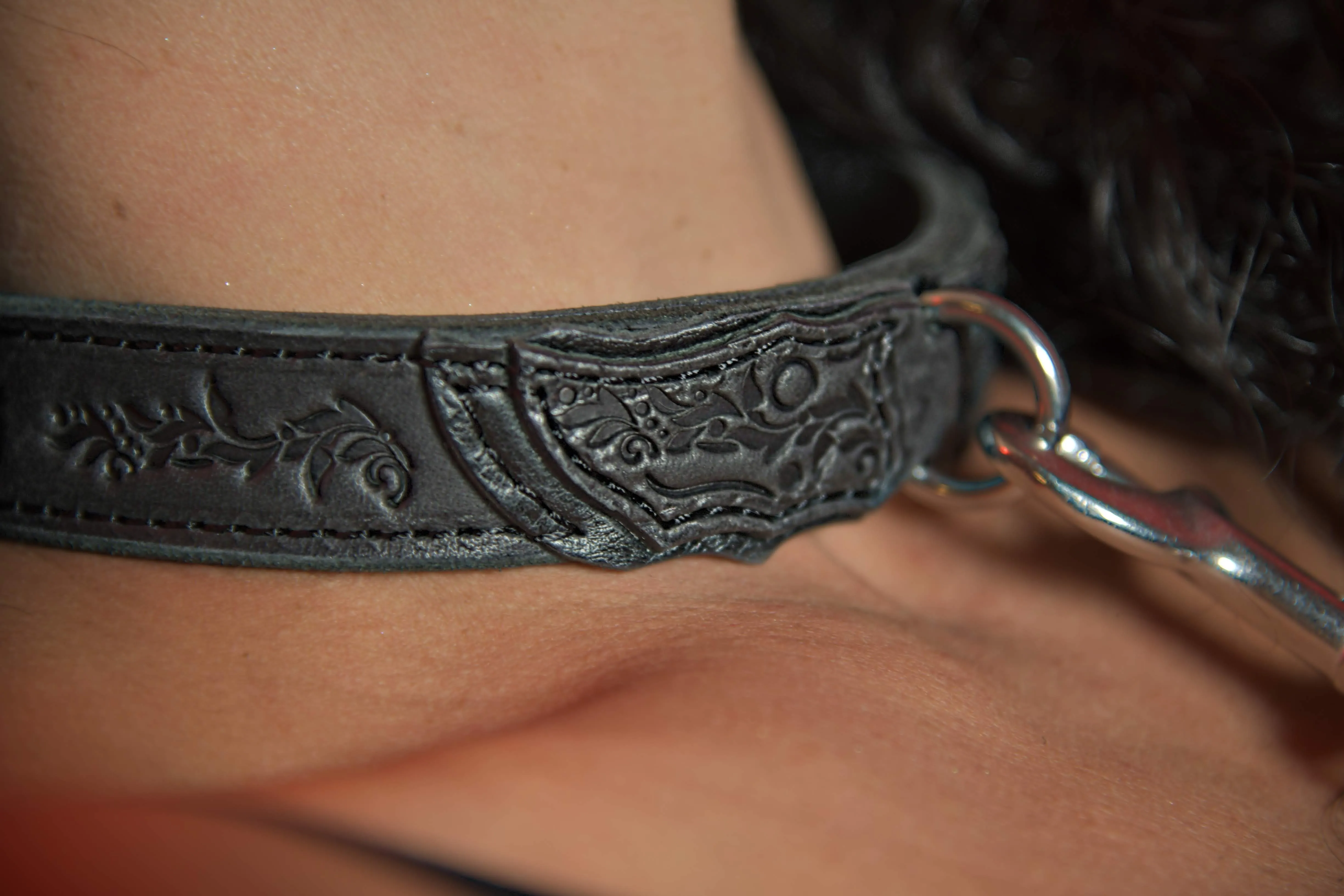 "Carnal Sins" BLACKout Locking Bondage Leather Collar