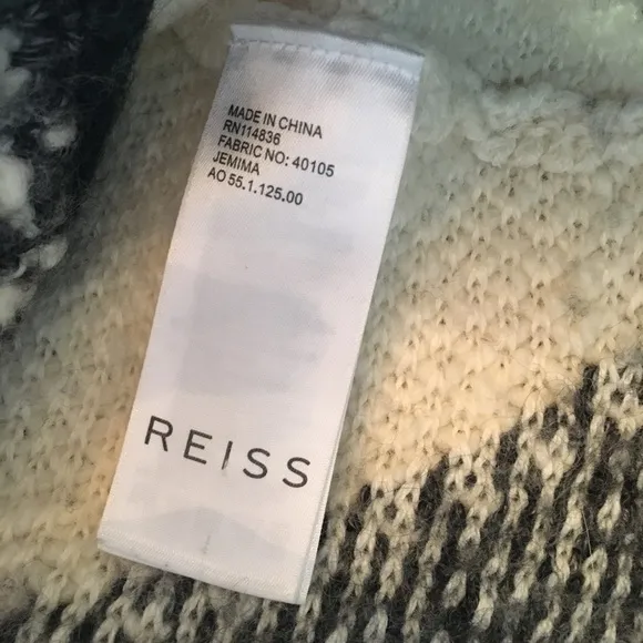 REISS “Jemima” wool blend patterned chunky sweater