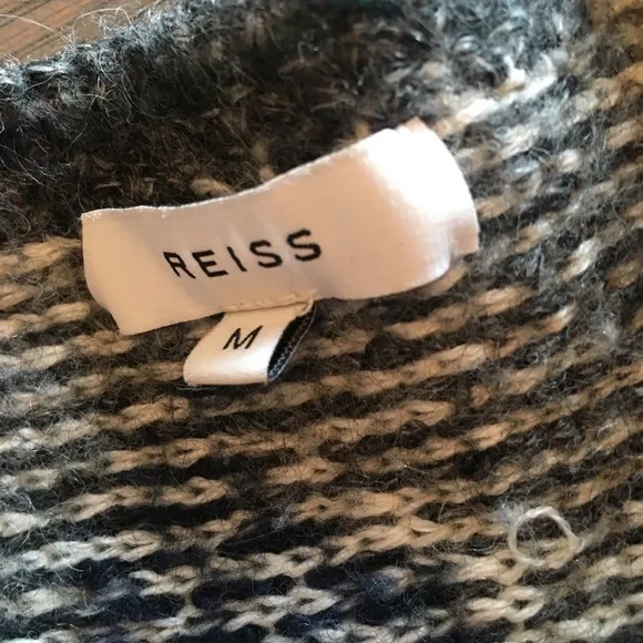 REISS “Jemima” wool blend patterned chunky sweater