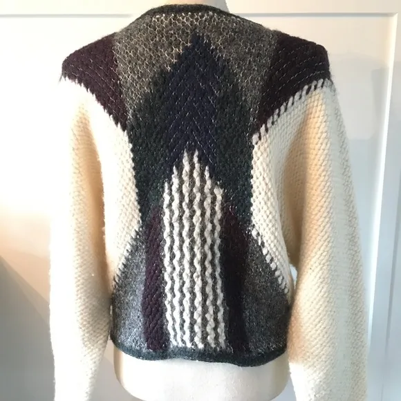 REISS “Jemima” wool blend patterned chunky sweater
