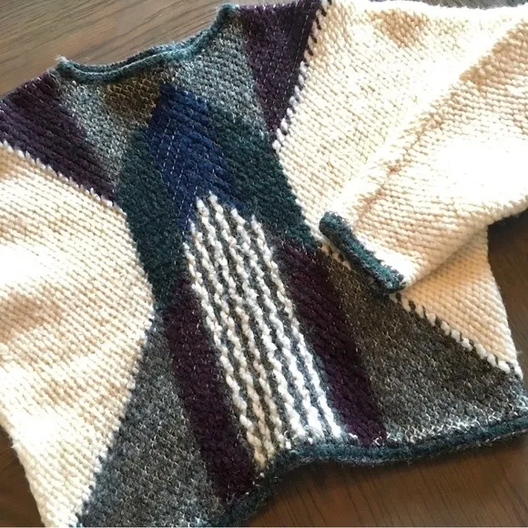 REISS “Jemima” wool blend patterned chunky sweater