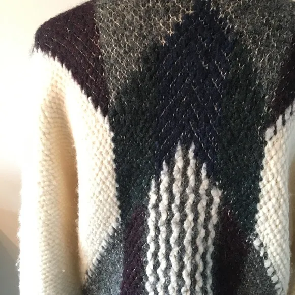 REISS “Jemima” wool blend patterned chunky sweater