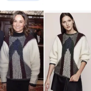 REISS “Jemima” wool blend patterned chunky sweater