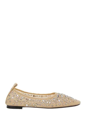 Rhinestone-Adorned Crystal Ballet Flats