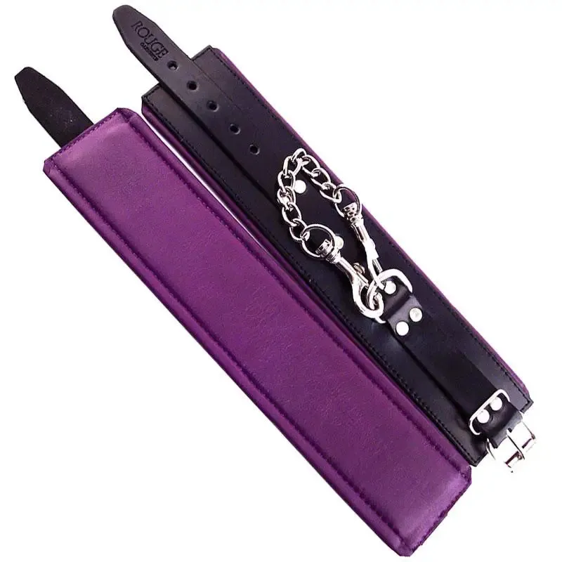 Rouge Garments Purple and Black Padded Ankle Cuff Restraints with Buckles