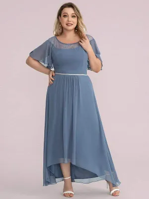 Roycebridal Connie dusky navy tea length high low mother of the bride dress s16 Express NZ wide