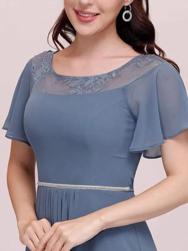 Roycebridal Connie dusky navy tea length high low mother of the bride dress s16 Express NZ wide