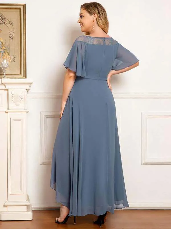 Roycebridal Connie dusky navy tea length high low mother of the bride dress s16 Express NZ wide