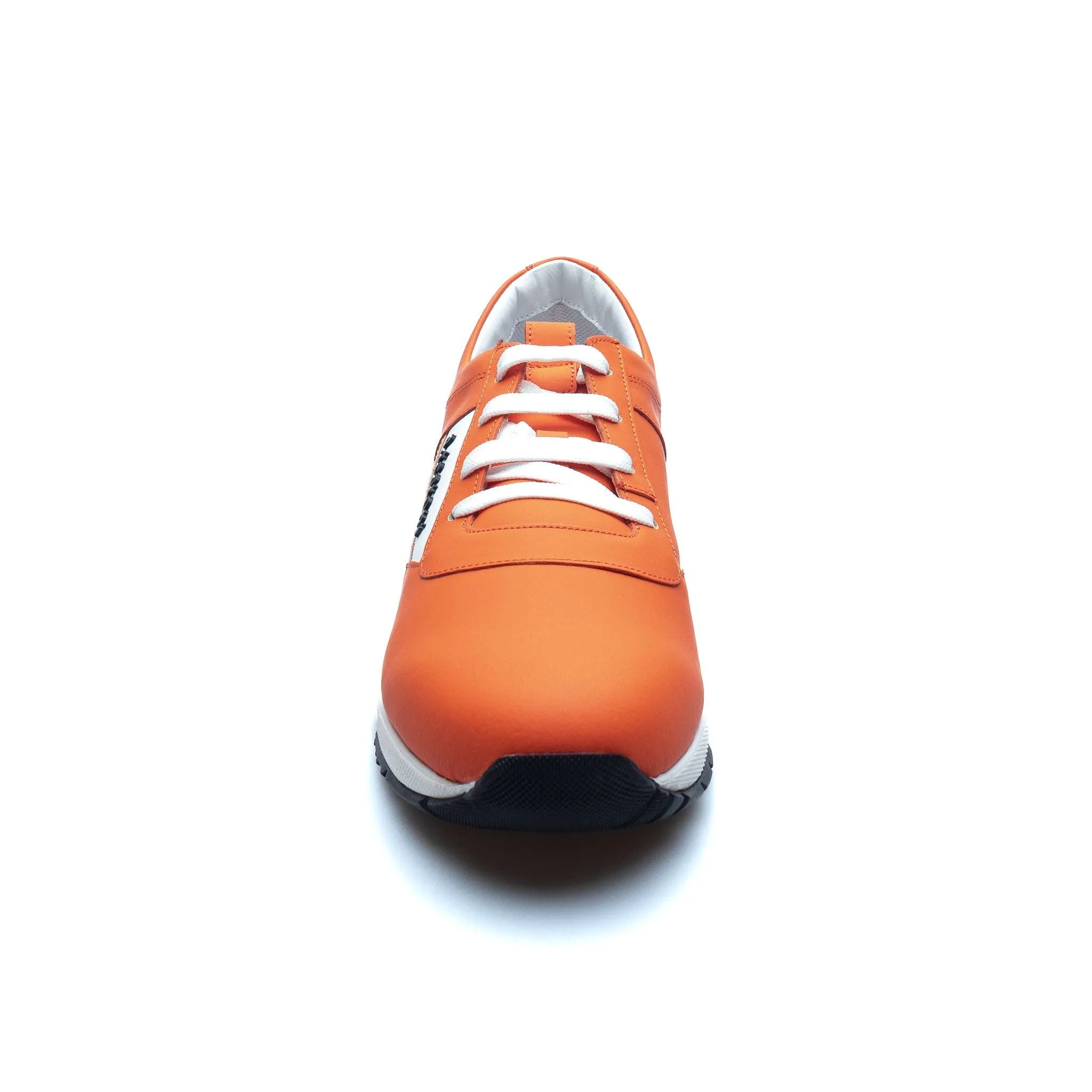 Rubberized Leather Atheltic Sneaker - Pumpkin