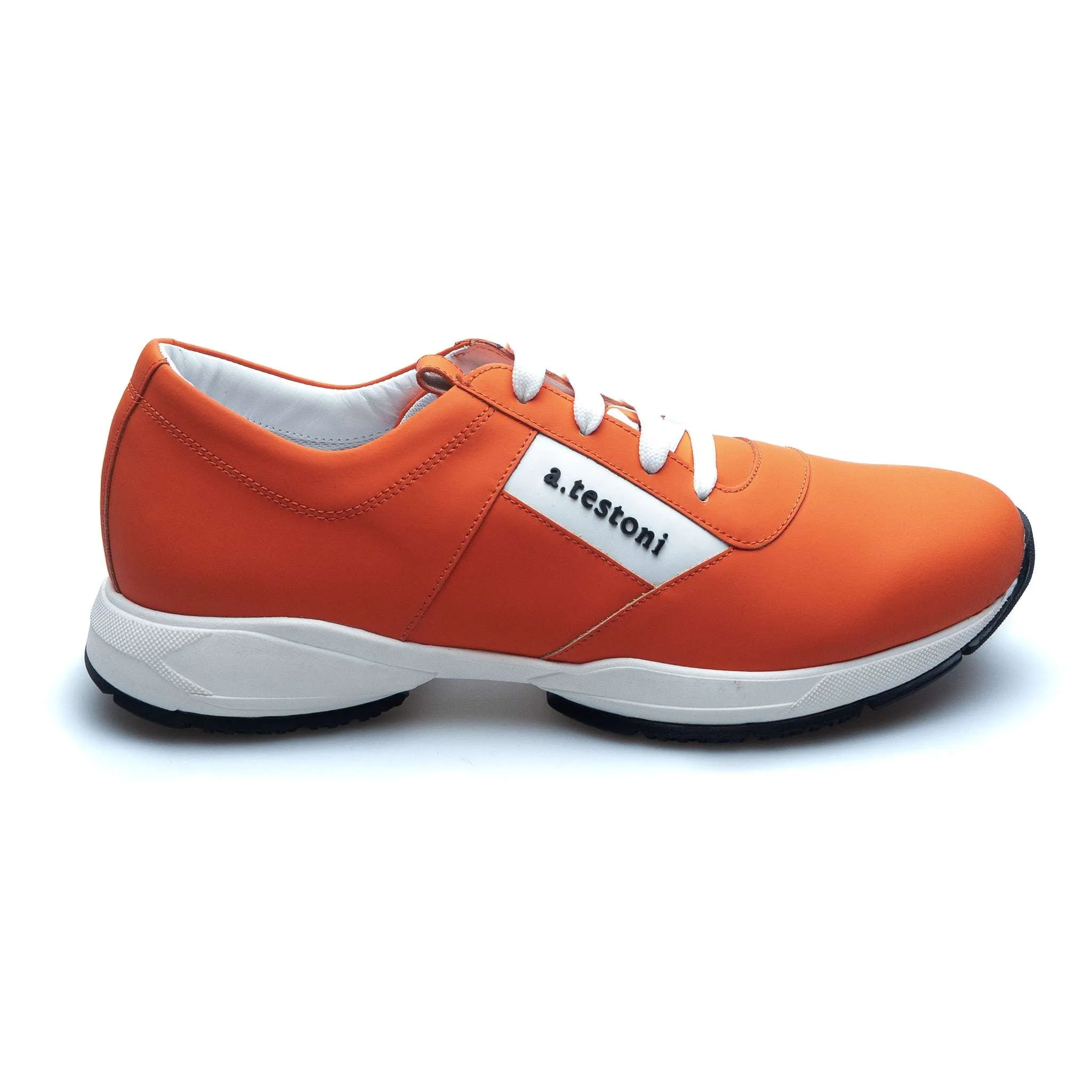 Rubberized Leather Atheltic Sneaker - Pumpkin