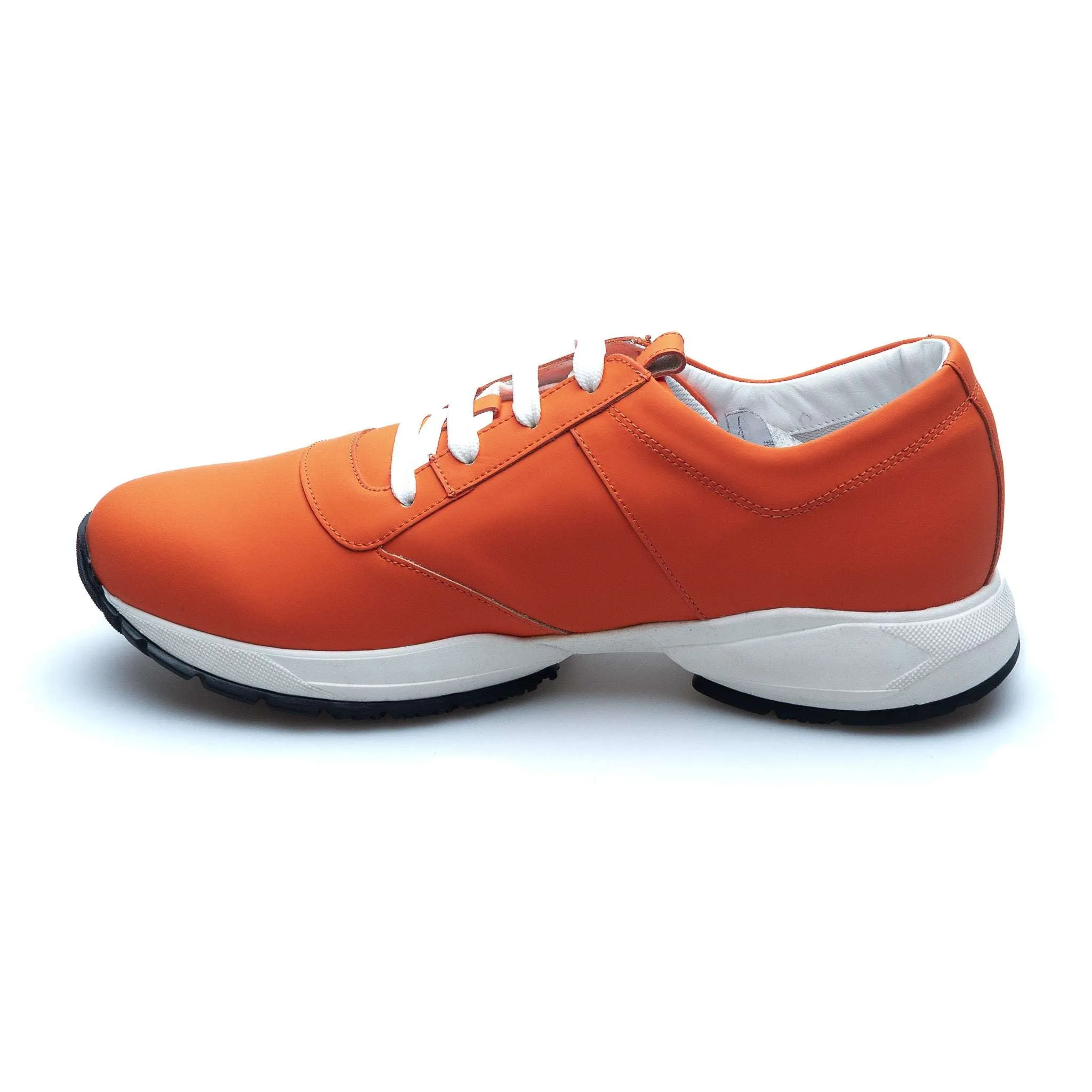 Rubberized Leather Atheltic Sneaker - Pumpkin