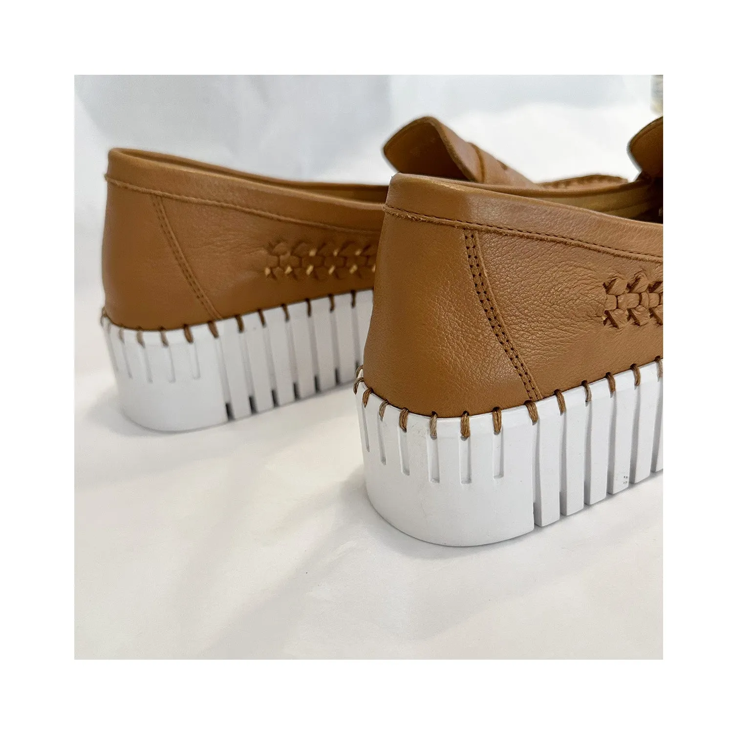 Shoe Brogany - Dark Tan & White