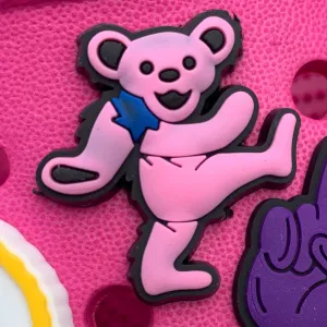 SHOE CHARMS - PINK GRATEFUL DEAD DANCING BEAR