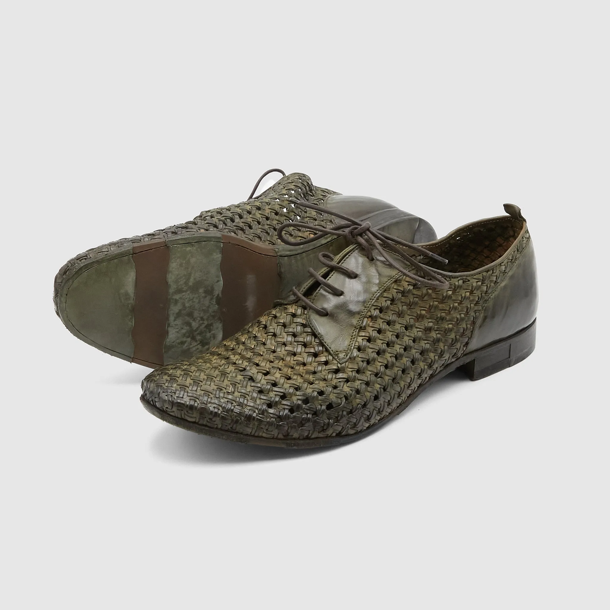 Silvano Sassetti Braided Leather Oxford Shoes