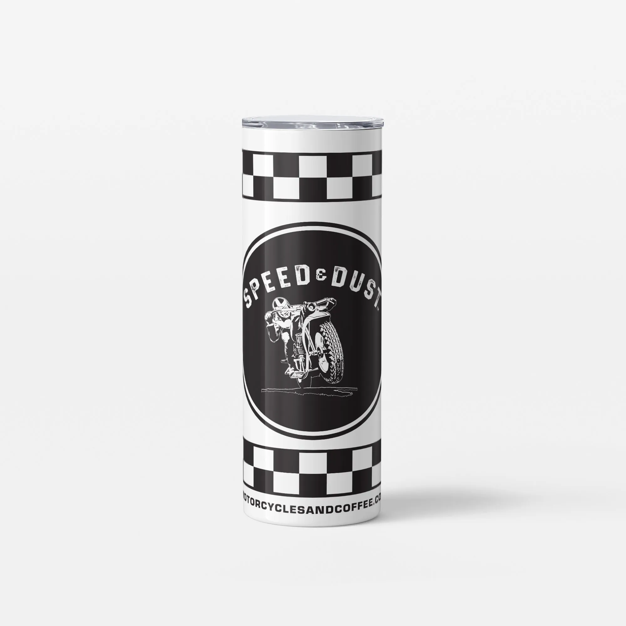 Skinny Tumbler - Speed & Dust Moto Man (Circle)