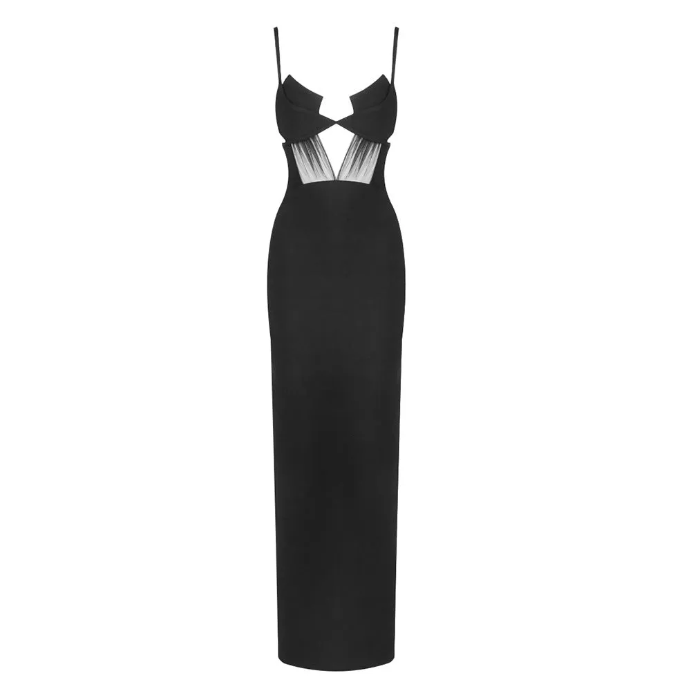 Skylar Cutout Crepe Bustier Maxi Dress