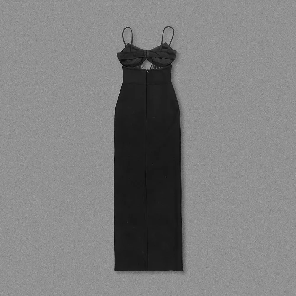Skylar Cutout Crepe Bustier Maxi Dress