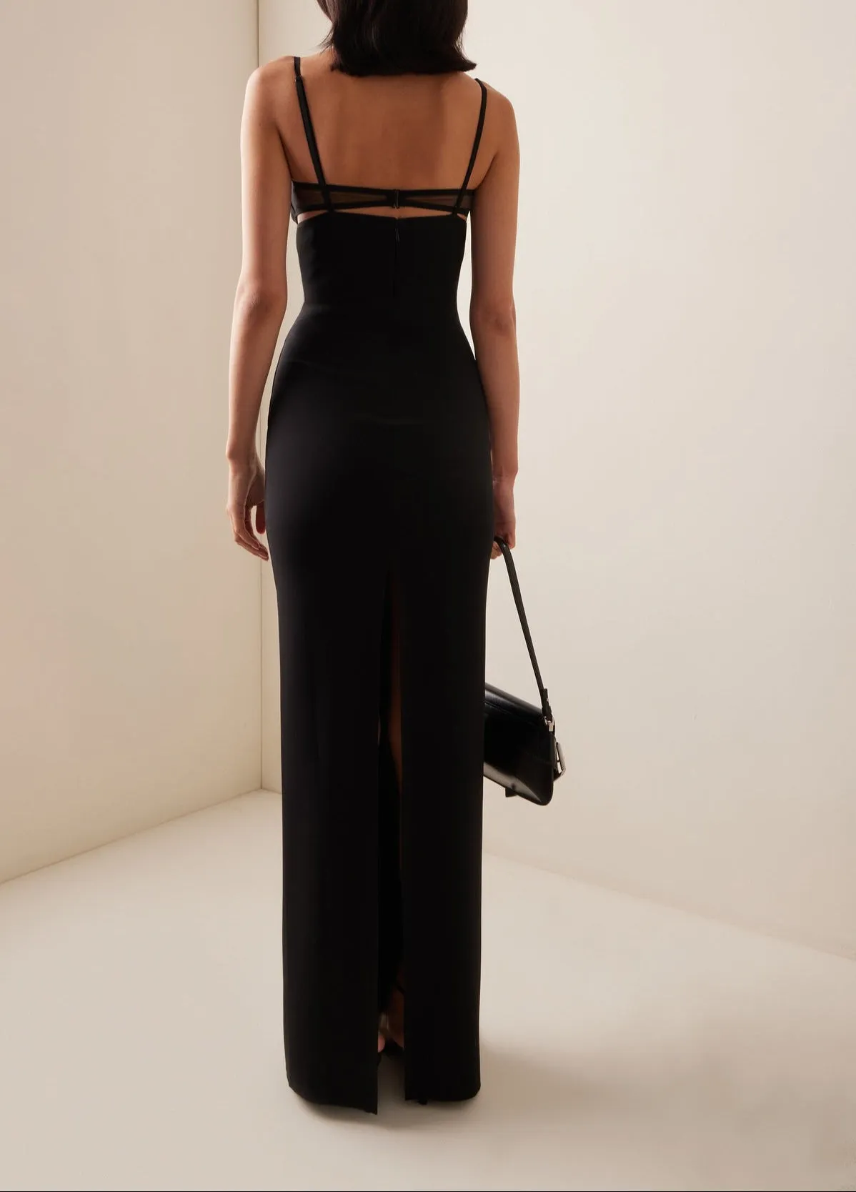 Skylar Cutout Crepe Bustier Maxi Dress