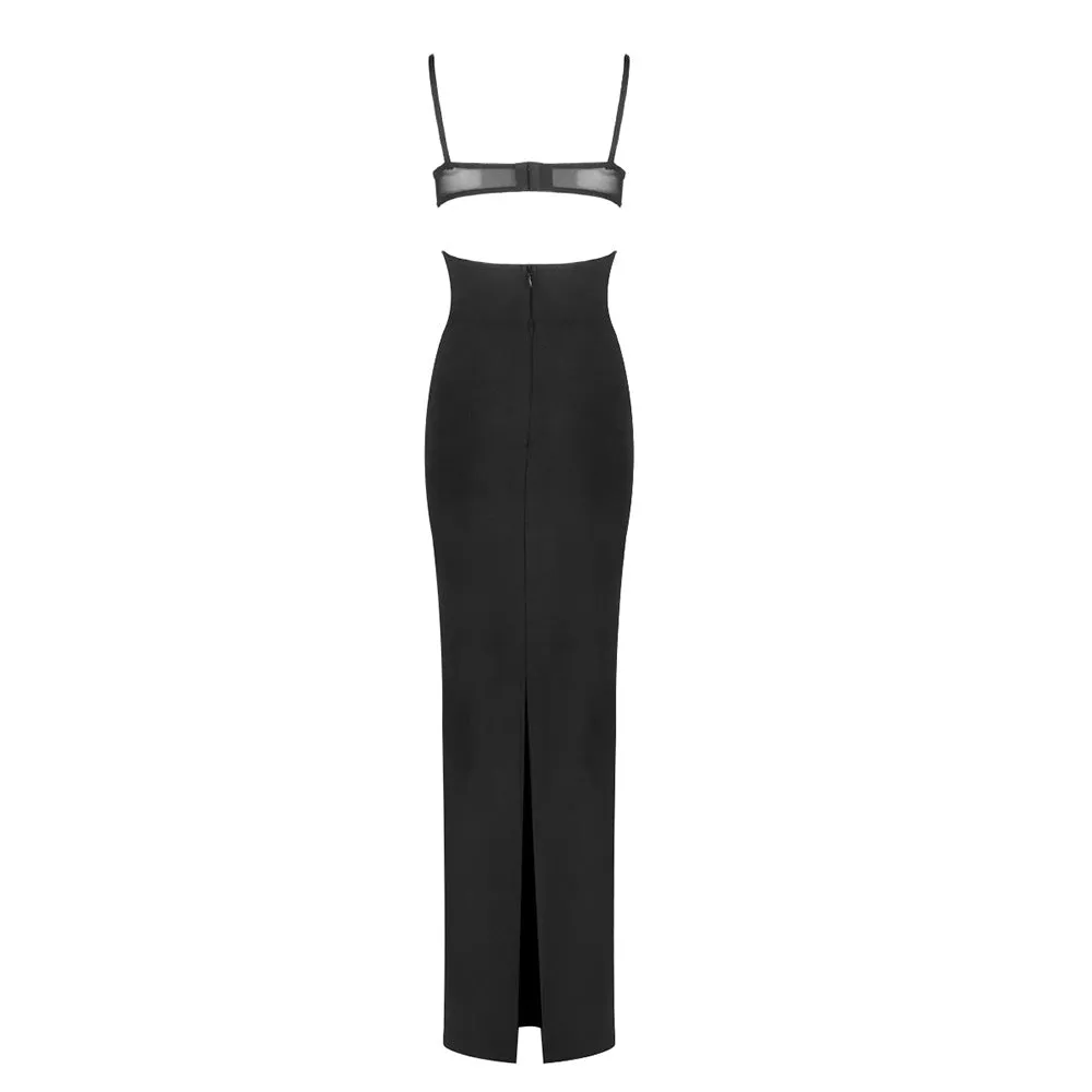 Skylar Cutout Crepe Bustier Maxi Dress