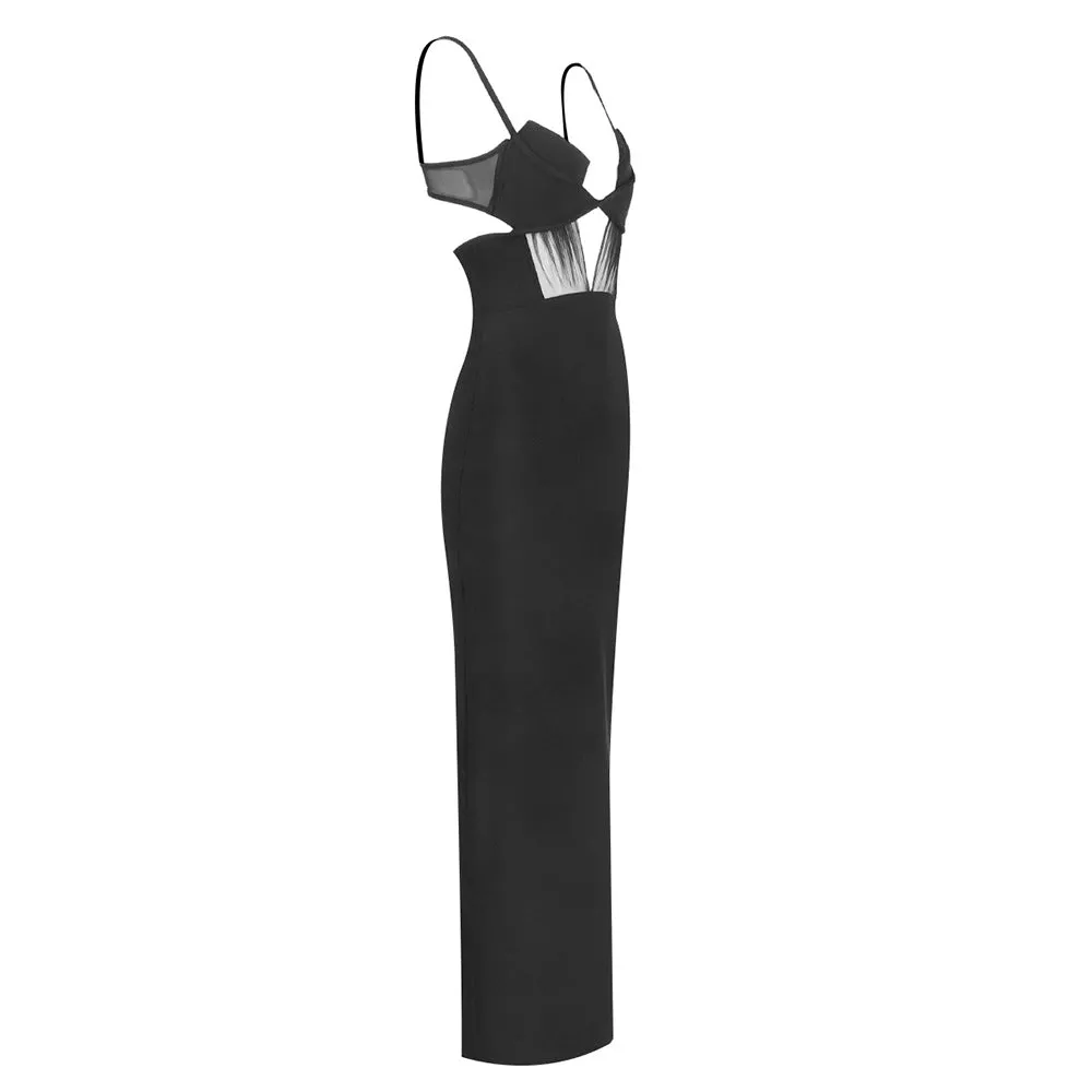 Skylar Cutout Crepe Bustier Maxi Dress