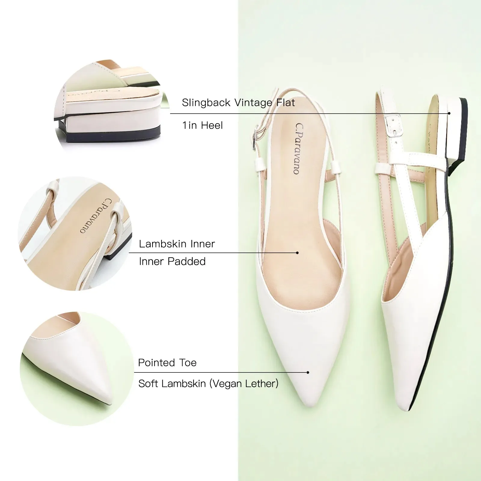 Sleek Slingback Flats (Freya)