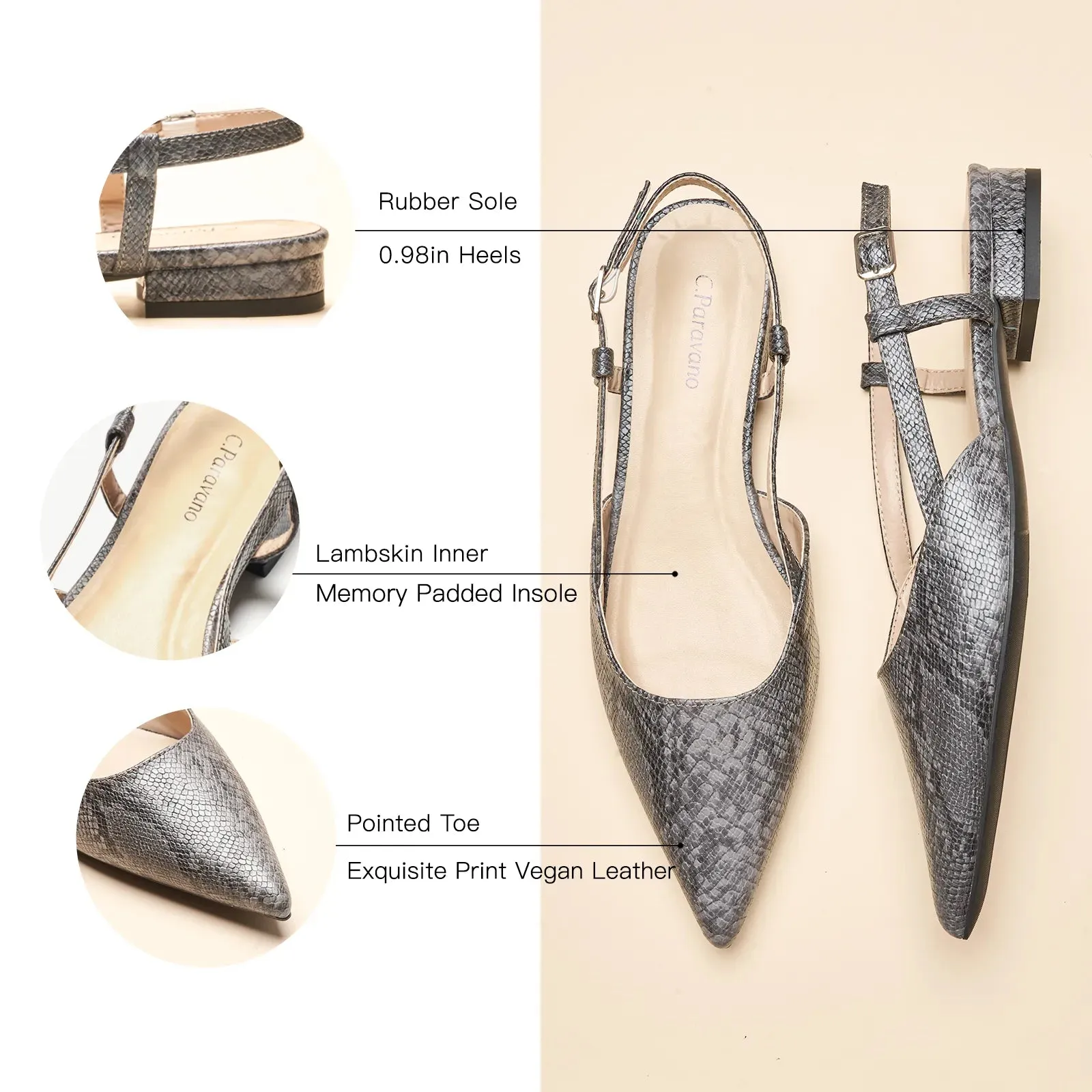 Sleek Slingback Flats (Freya)