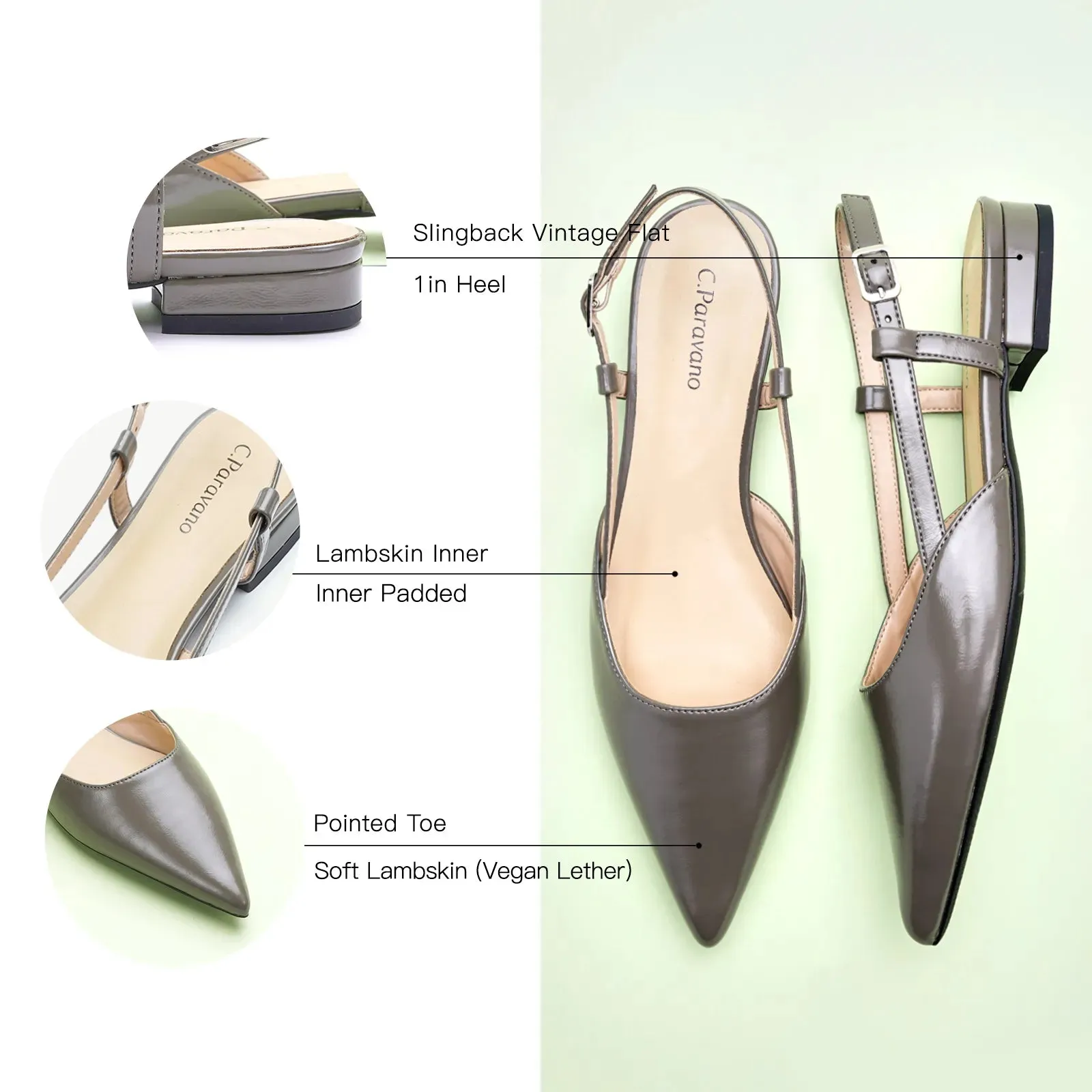 Sleek Slingback Flats (Freya)