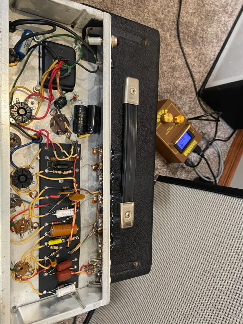 SOLD - Fender Princeton Amp Pre CBS Black Panel AA964 1965