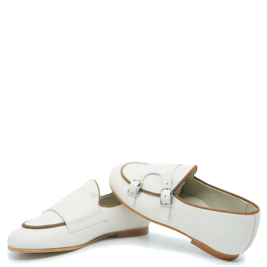 Sonatina Cream Piping Double Monk Loafer