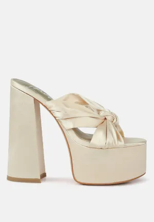 Strobing Knotted Chunky Platform Heels By Ruw