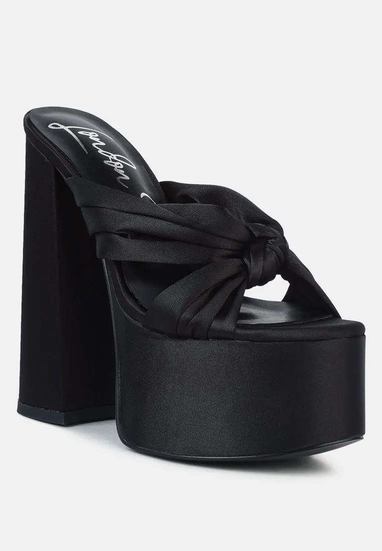 Strobing Knotted Chunky Platform Heels By Ruw